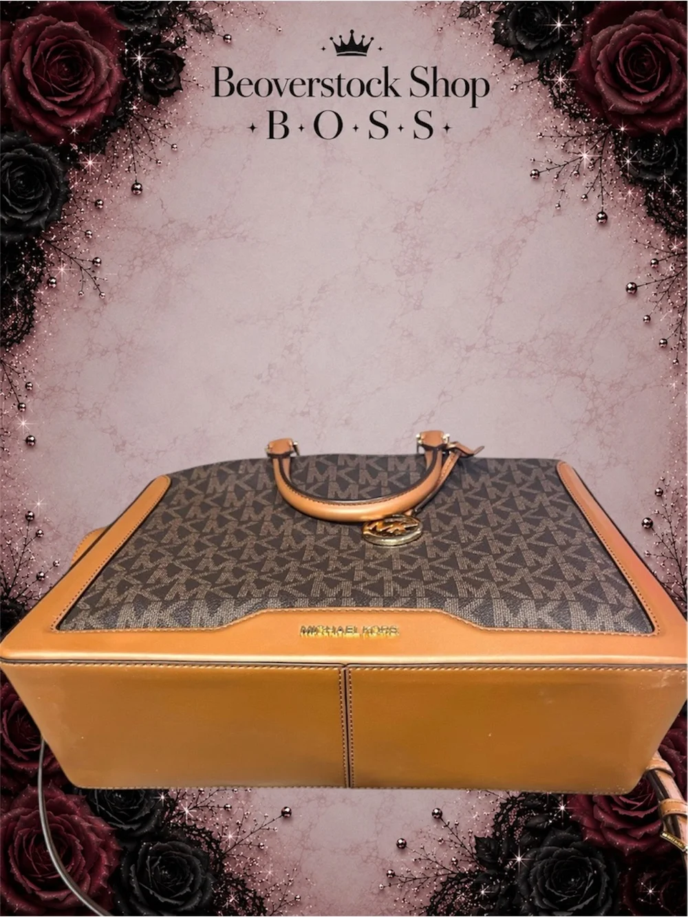 🔴 Michael Kors Jet Set Signature Tote Bag – Brown/Acorn – Preowned